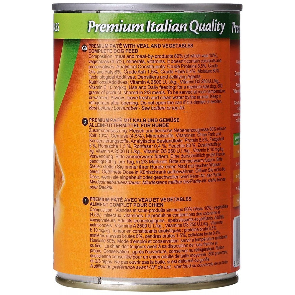 Pack 24 boites Monge SPECIAL DOG ​​Pâté de veau et légumes 400gr