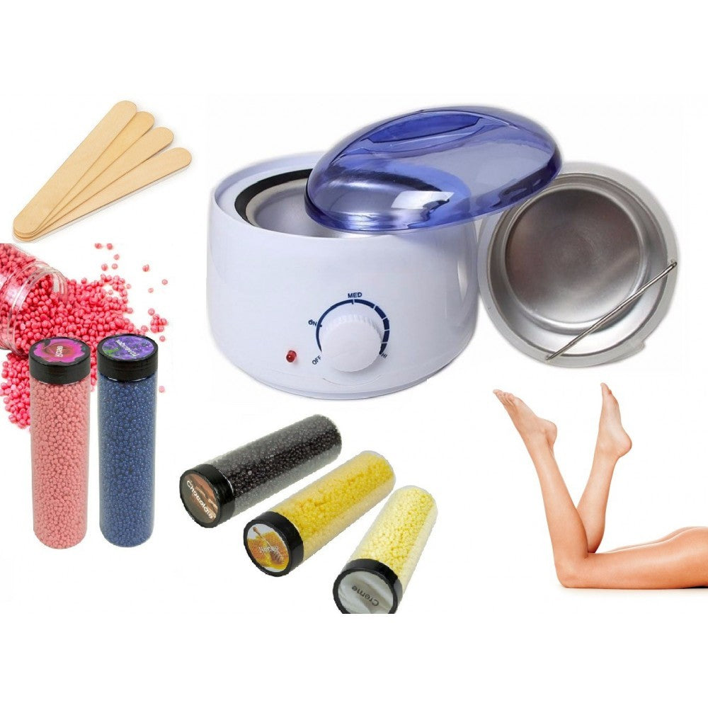 Kit épilation chauffe-cire 50 spatules en bois et cire en grain sans bandes