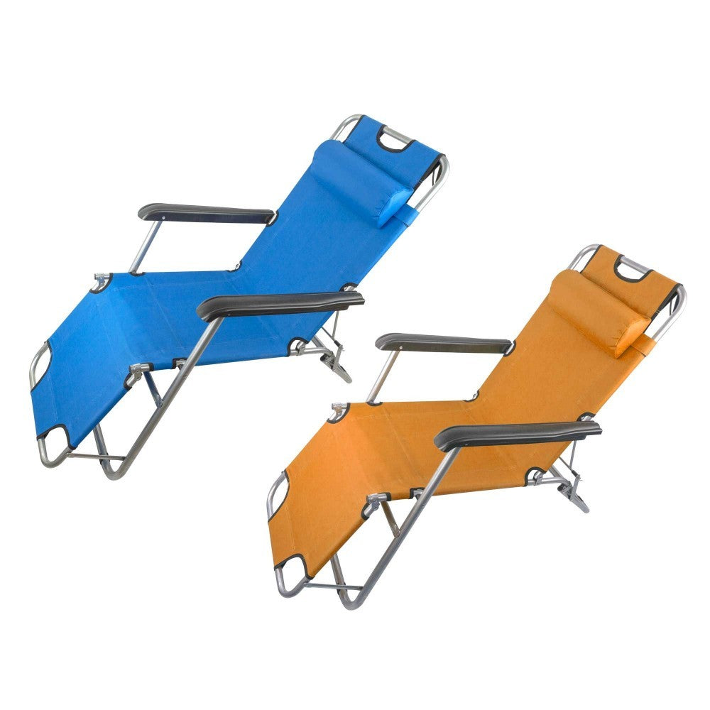 320389 Transat 2 en 1 inclinable et pliable Onshore textilène et métal