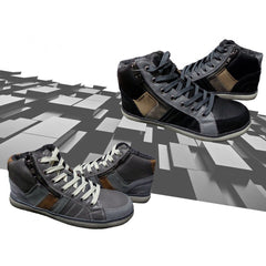 Chaussures homme mod. GRAPHITE  bout rond et zip latérale