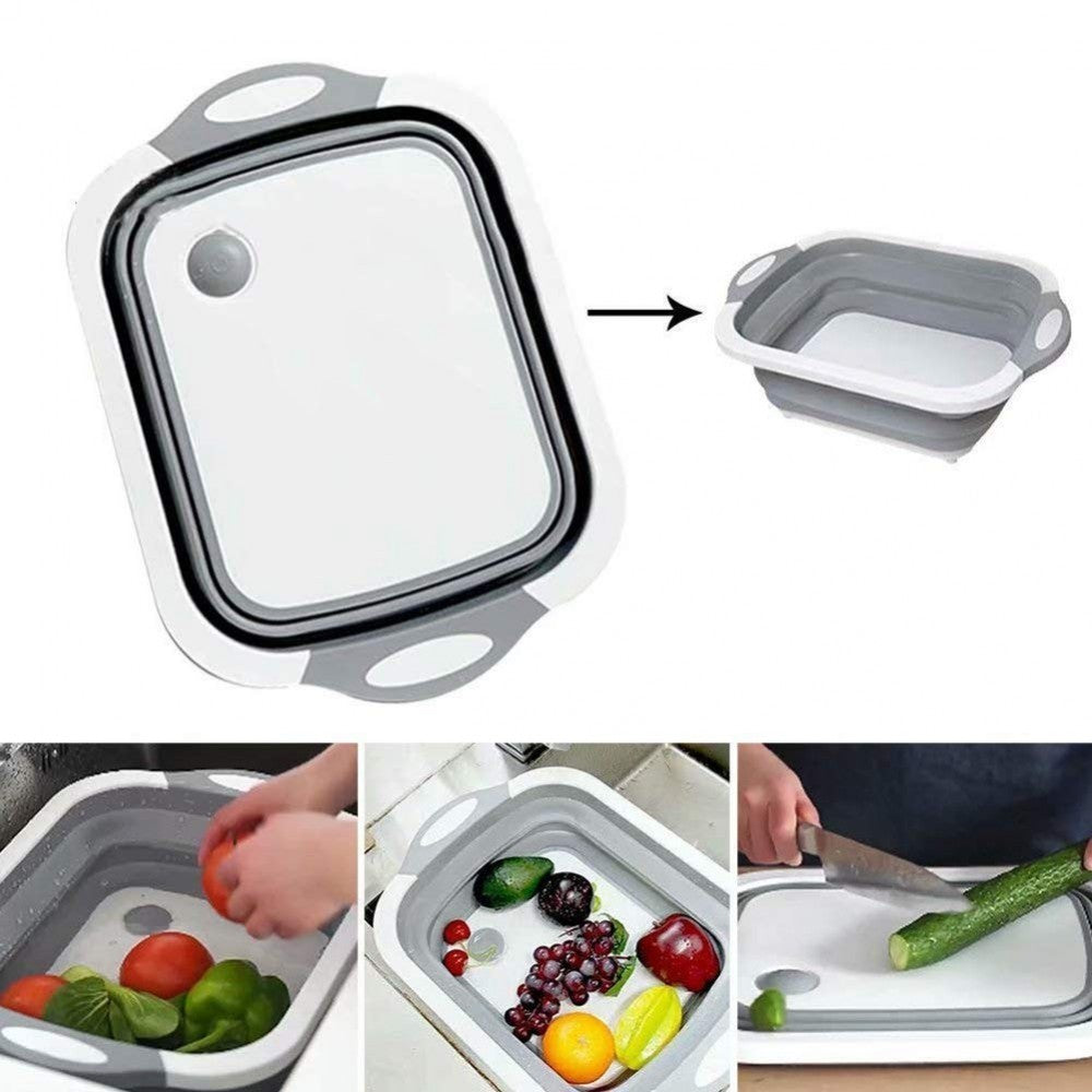 Magic Tray 2 en1 Panier pliant et planche à découper en polypropylène