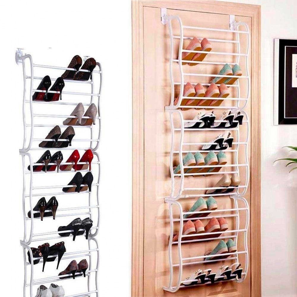 Étagère à chaussures murale et porte 36 paires gain d'espace ,facile à monter