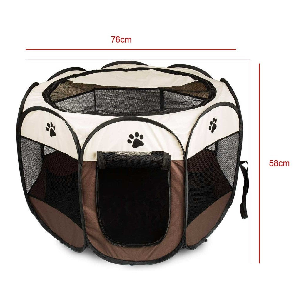 Parc enclos chien pour petits animaux Pop-Up Beige 76x58cm