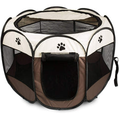 Parc enclos chien pour petits animaux Pop-Up Beige 76x58cm