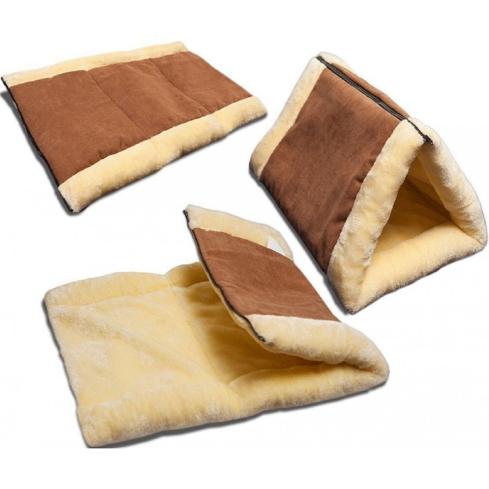 Tunnel en peluche pour chat et chien transformable en tapis