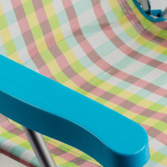 545126 ONSHORE Transat pliante et inclinable en tissu à carreaux