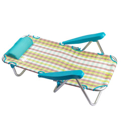 545126 ONSHORE Transat pliante et inclinable en tissu à carreaux