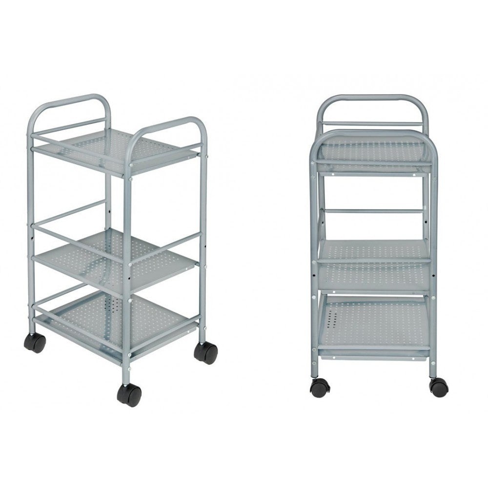 Desserte 3 niveaux multifonction pour objets 4 roues 40 x 35 x 75 cm
