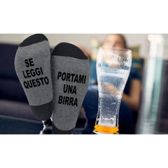 Chaussettes imprimées unisexes drôles Apporte-moi une bière taille 35 à 45