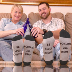 Chaussettes imprimées unisexes drôles Apporte-moi une bière taille 35 à 45