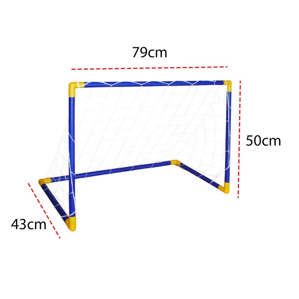 492062 Cage à but avec cadre en plastique et filet pour enfants 79x50x43 cm