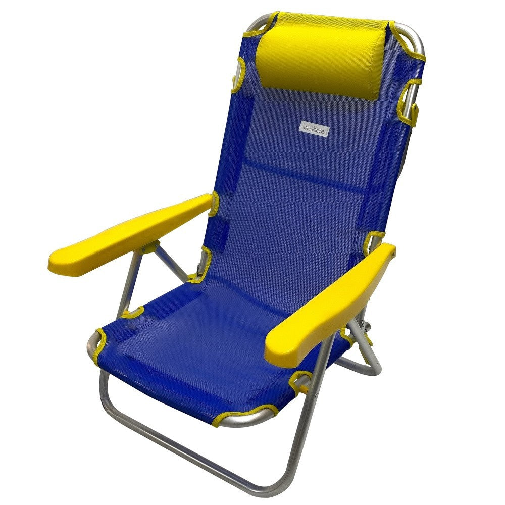 427668 ONSHORE chaise de plage inclinable en aluminium et textile en 4 couleurs