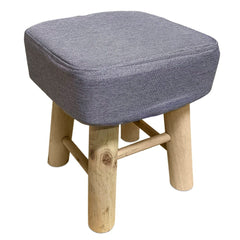 225038 Tabouret carré repose-pieds rembourré en bois de pin 27X27x30cm
