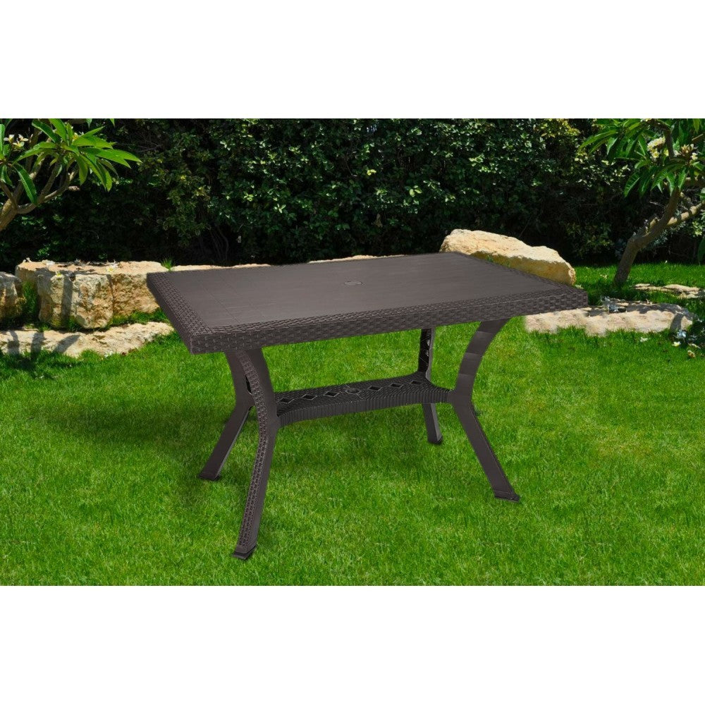 Calaf Elite KROPLAST table résine de rotin gaufrée pour extérieur 120x80xh72cm