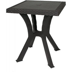 Table Rigoletto en résine de rotin gaufré KROPLAST pour extérieur 60x60xh70cm