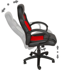 Chaise de bureau Gaming Racer en éco-cuir 4 roues pivotantes et directionnelles
