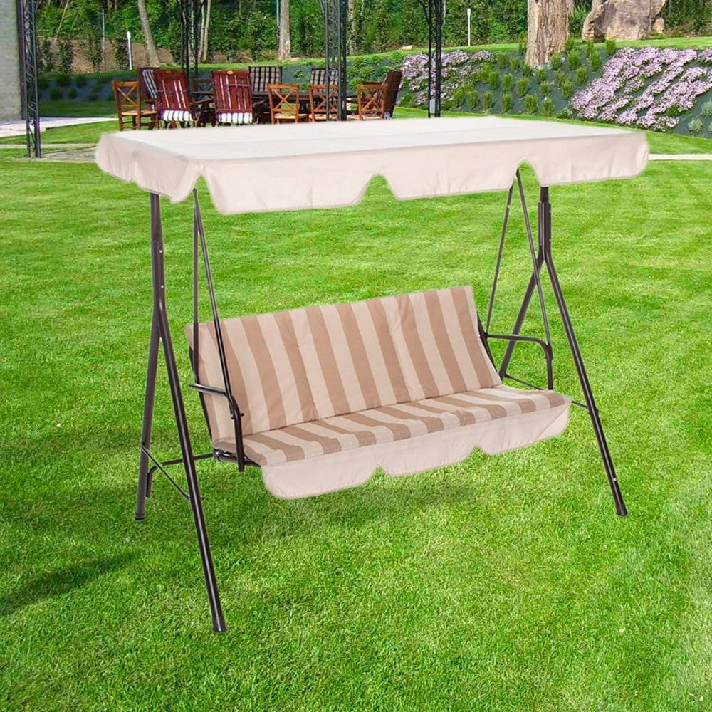 Hawaï chaise à bascule structure en acier peint coussins polyester 165x125x184cm