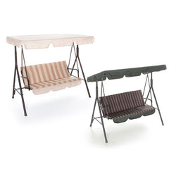 Hawaï chaise à bascule structure en acier peint coussins polyester 165x125x184cm