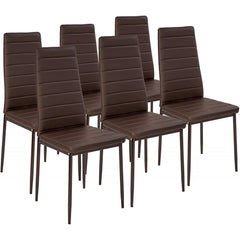 6 chaises design moderne PENNY Assise rembourrée en cuir écologique 41x45x98,5cm