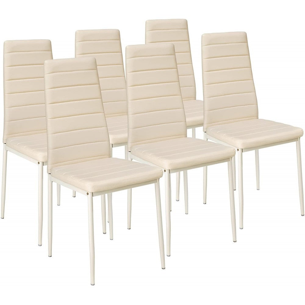 6 chaises design moderne PENNY Assise rembourrée en cuir écologique 41x45x98,5cm