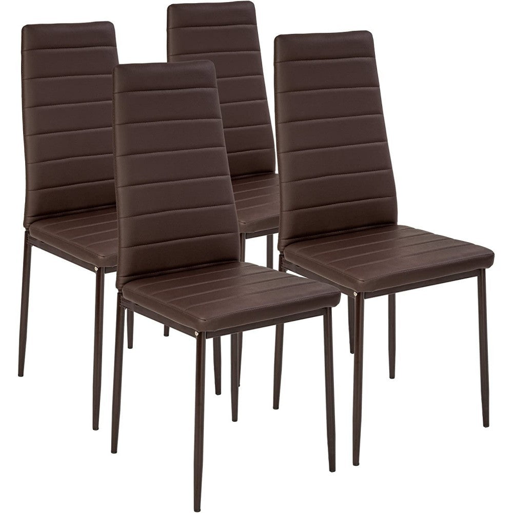 4 chaises design moderne PENNY Assise rembourrée en cuir écologique 41x45x98,5cm