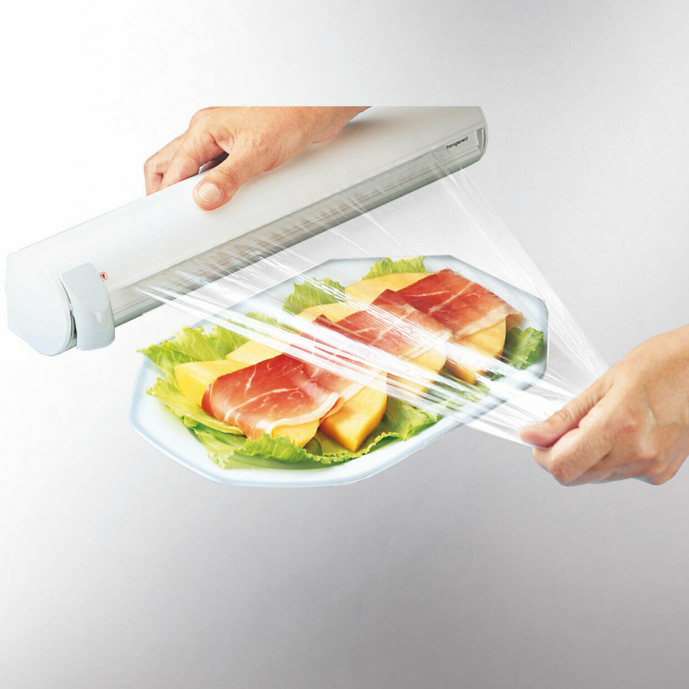 592019 Distributeur de film et papier cuisine 3 en 1 BLANC 38x20,5x8,5 cm