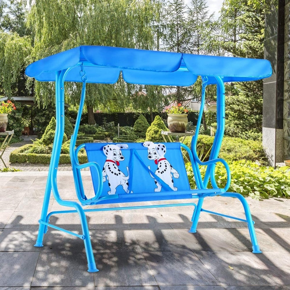 154830 DALMATA Balançoire de jardin pour enfants 2 places en acier 112x75x108cm