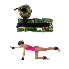 Pack 2 poids fitness pour chevilles et poignets mod. camouflage 1 à 6 kg