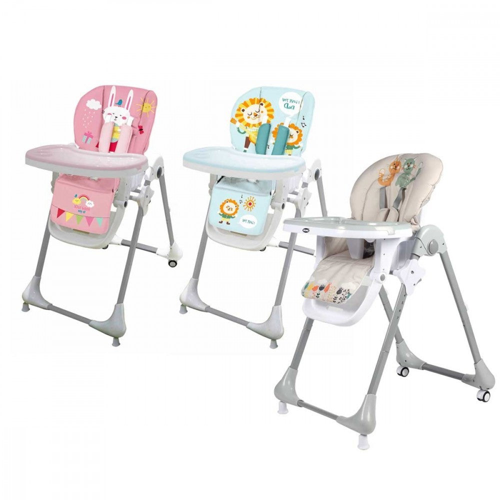 B005S Chaise haute bébé inclinable et pliante PAPPA E GIOCO NUNU' rembourrée