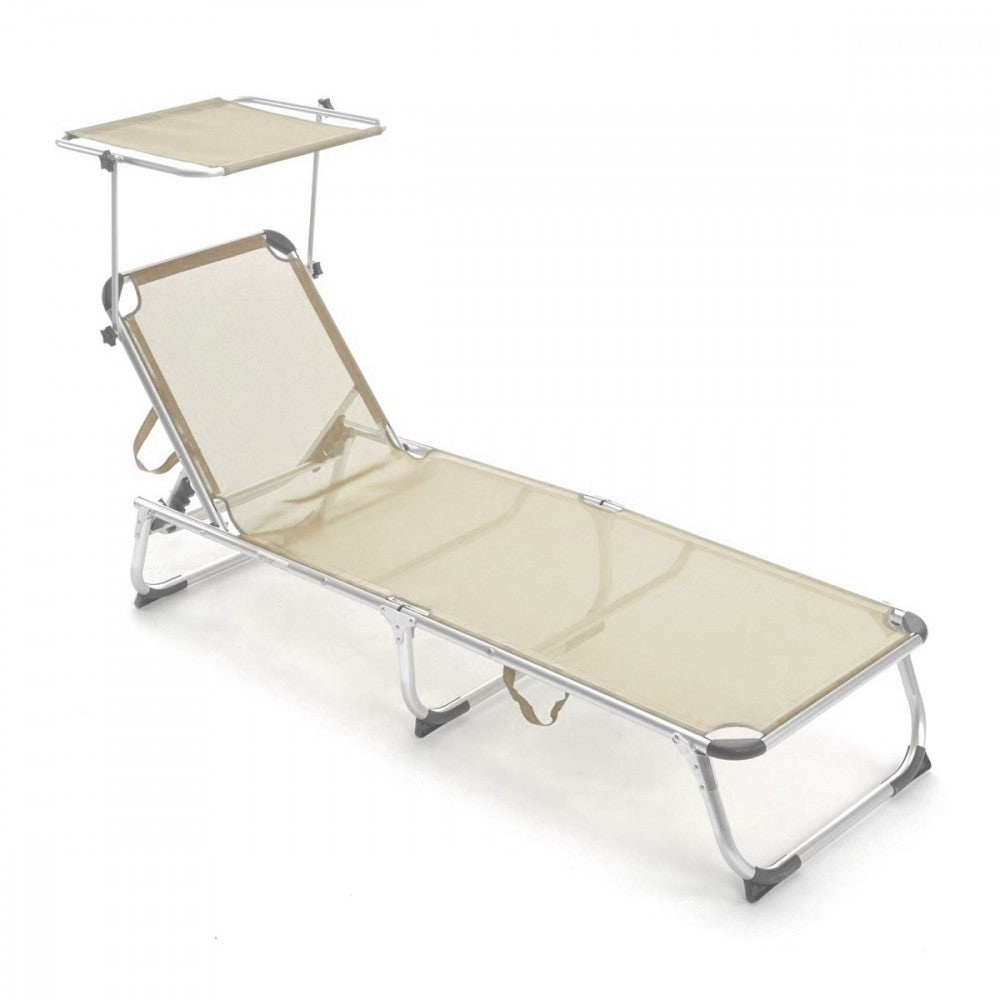 Transat en aluminium Q.BO avec parasol modèle SAPRI en textilène
