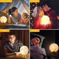 3D LED MOON LED Lampe au clair de lune 3D CM3278 avec allumage tactile 12cm