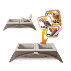 10075 Double bol RIALTO pour chiens et chats avec spatule incluse