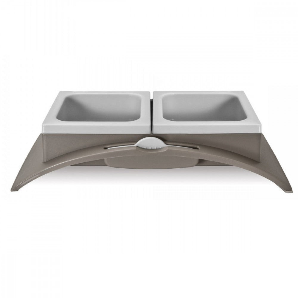 10075 Double bol RIALTO pour chiens et chats avec spatule incluse