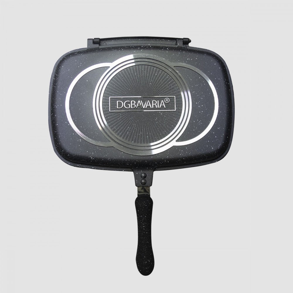256006 Poêle à induction double gril DGBAVARIA antiadhésive NOIR 36 cm