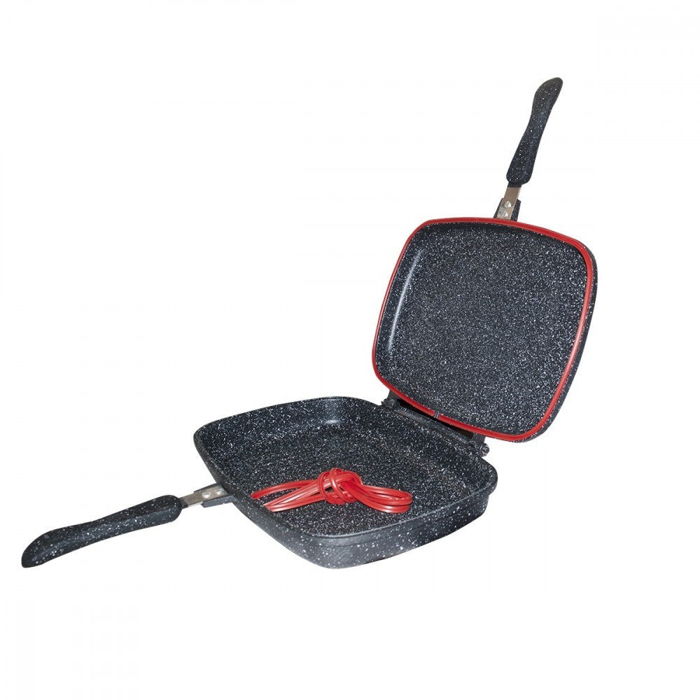 256006 Poêle à induction double gril DGBAVARIA antiadhésive NOIR 36 cm