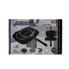 256006 Poêle à induction double gril DGBAVARIA antiadhésive NOIR 36 cm
