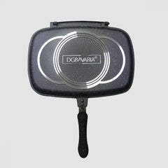 256004  Poêle à induction double gril DGBAVARIA antiadhésive NOIR 32 cm