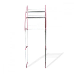 360047 Etagère salle de bain 48x23x153h cm blanc et rose 3 niveaux