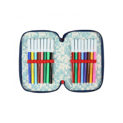 21-2487 Trousse à crayons BLEU Mickey Mouse avec 3 compartiments