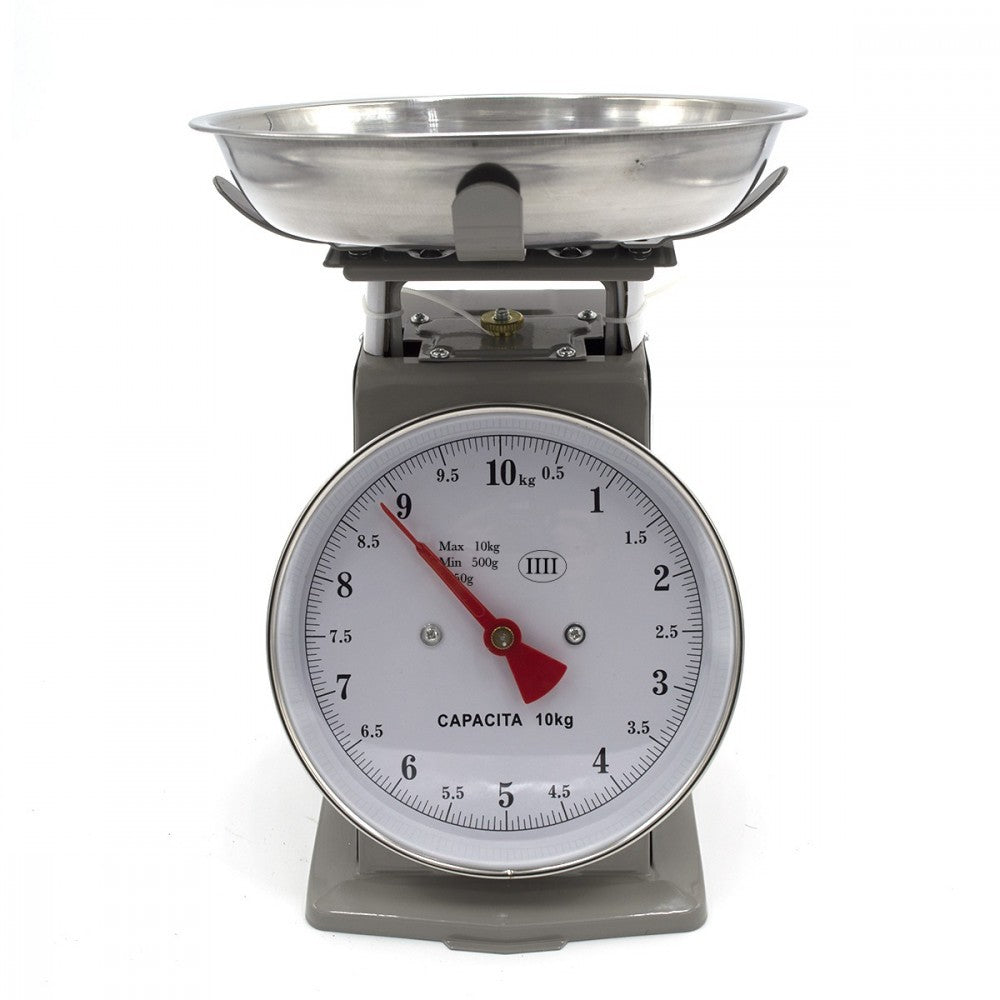 080946 Balance de cuisine analogique jusqu'à 10 kg plateau et corps métallique