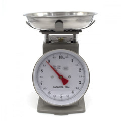080946 Balance de cuisine analogique jusqu'à 10 kg plateau et corps métallique