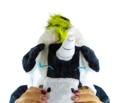 Pyjama Cosplay B1840 Combinaison UNICORNE en peluche UNISEX de XS à XXL noir