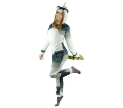Pyjama Cosplay B1840 Combinaison UNICORNE en peluche UNISEX de XS à XXL noir