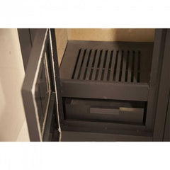 Poêle-cheminée DIPLOMAT LUX avec compartiment porte-bois 10KW 48x45x100hcm 120m3