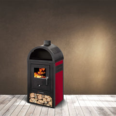Poêle-cheminée DIPLOMAT LUX avec compartiment porte-bois 10KW 48x45x100hcm 120m3
