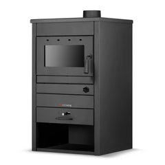 Poêle-cheminée FUBUCA B22 avec compartiment porte-bois 11KW 51X50X91h cm 130m3