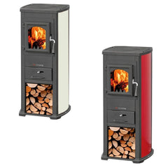 Poêle à bois EASYLUX 7KW compartiment porte-bois 40X46X90h cm Cheminée thermique