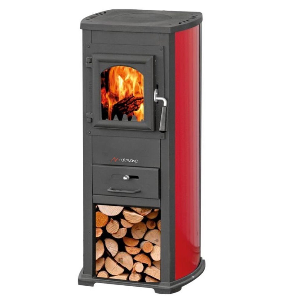 Poêle à bois EASYLUX 7KW compartiment porte-bois 40X46X90h cm Cheminée thermique