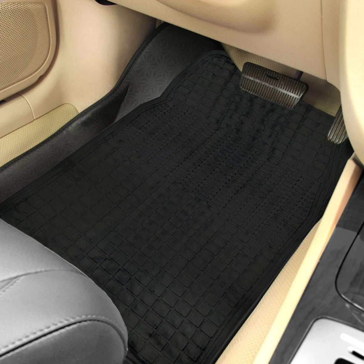 Ensemble Auto PONZA Set 4 Tapis en Caoutchouc et pour Voiture 120x80cm