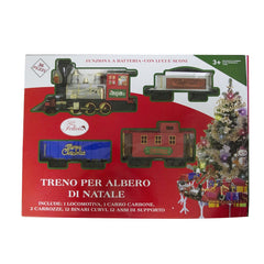 Train d’arbre de Noël batterie 258108 avec lumières et sons 36 pièces 80x19 cm